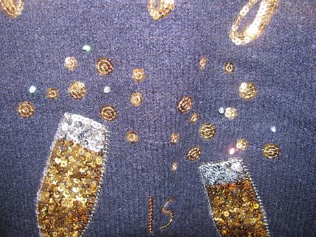 Tmavě modrý svetr s flitry a světýlkama, george,38