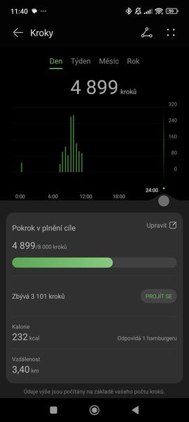 Kroky na hodinkách. Proč nesedí údaje o vzdálenosti?