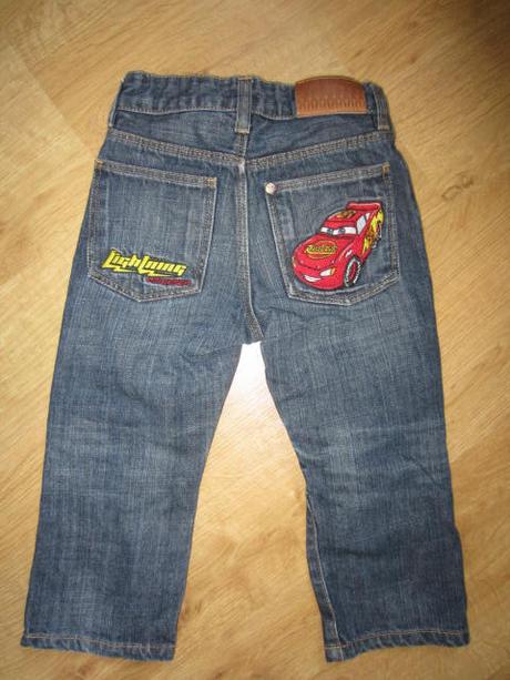 Supr džíny, rifle s bleskem mc queenem, h&m,98