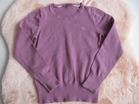 Dívčí fialový svetr, benetton,116