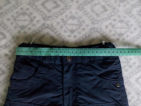 Zimní vyteplené modré kalhoty, nenošené, 86