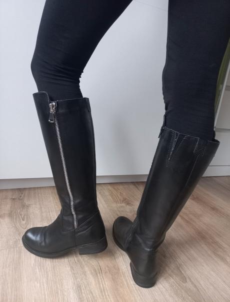 Celokožené kozačky na zip, vel. 36, 36