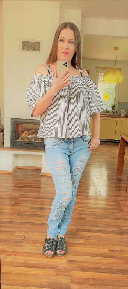 Volný top na ramena, vel xl i více, hm, h&m,xl