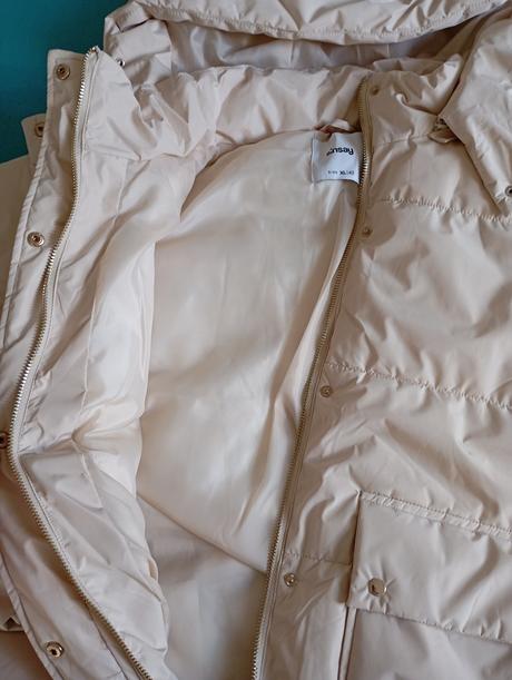 Puffer zimní bunda krémová, sinsay,42 / xl