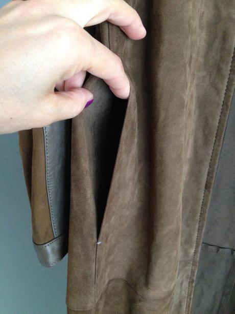Luxusní kabát kůže max mara vintage vel.36,s khaki, s