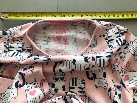 Bavlna triko kočičky srdíčka růžová 5 let ff holka, f&f,110