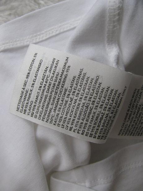 Crop top bavlněné tričko s nápisem, h&m,152