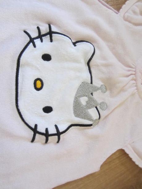 Romantické úpletové šatičky s hello kitty, h&m,68