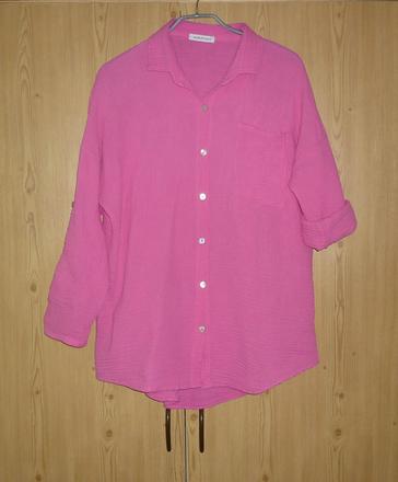 Růžová mušelínová košile made in italy, 