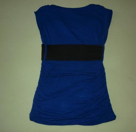 Modrý top s černým páskem amisu, amisu,xs