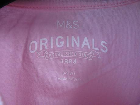 Růžové bavlněné tričko s potiskem, marks & spencer,134