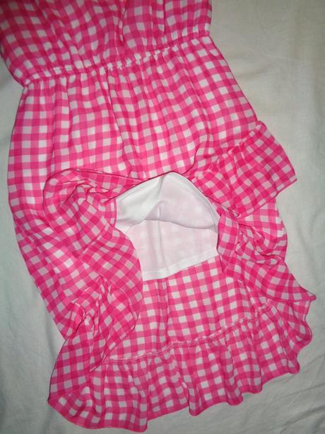 Luxusní bílorůžové volánové šaty, bluezoo,134