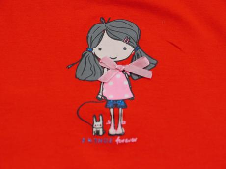 Cervene tricko s volanky a holcickou, kids,128