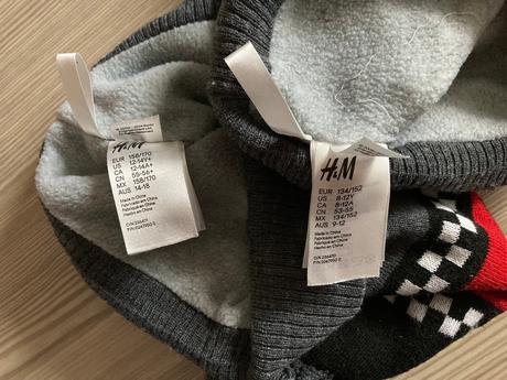 2x zimní čepice h&m, v. 134/152 a 158/170, h&m,158