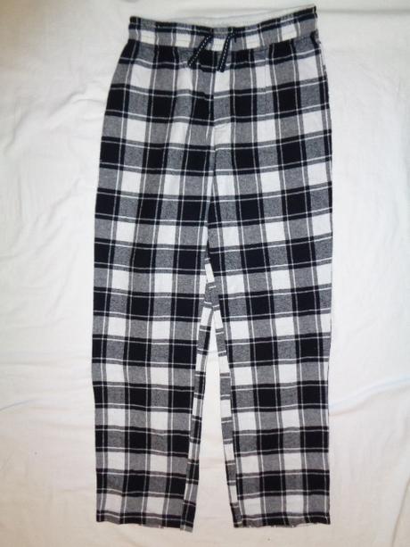 Super kostičkované černobílé flanelové kalhoty, pepperts,134 / 140