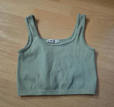 Tílko crop top světle zelené fb sister, xs