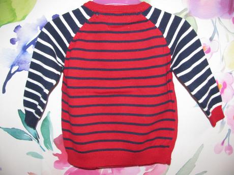 Parádní bavlněný svetřík s vánočním sobem, 74