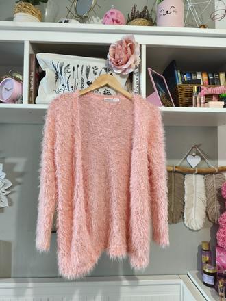 Třpytivý růžový kardigan s flitry 146-164 / xs, pepperts,146