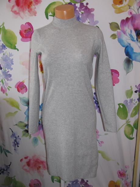 Světle šedé úpletové šaty se stojáčkem, vero moda,s