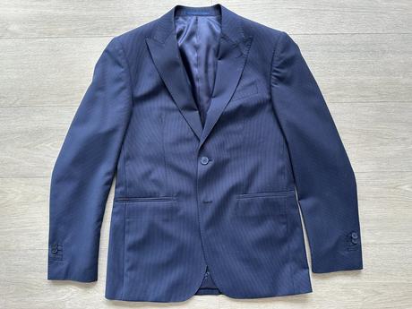 Pánský vlněný modrý oblek bottega del sarto, v. 48, 48