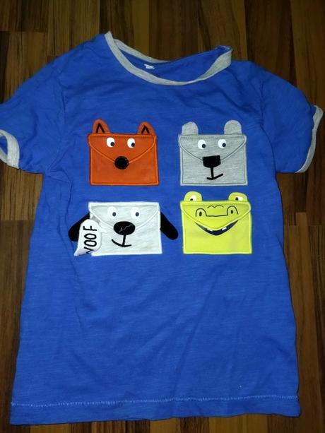 Modré tričko s kapsičky 110, marks & spencer,110