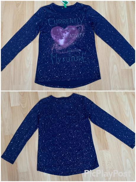 Triko & tričko se srdíčkem benetton vel. 140, benetton,140