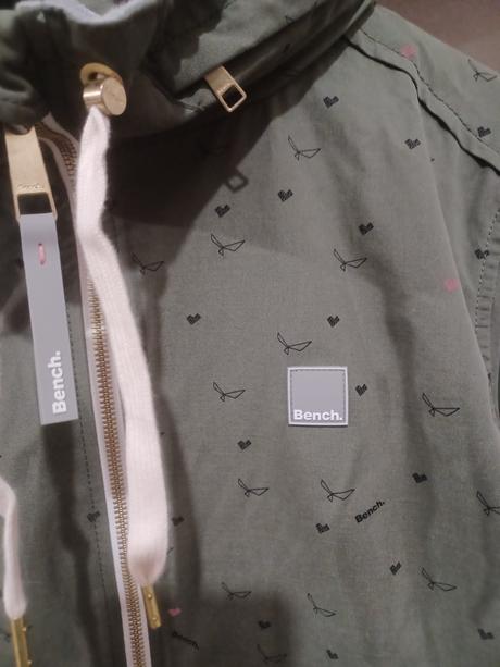 Khaki parka bench s ptáčky, bench,m