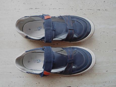 Modré boty polobotky sandály kožené, lasocki,33