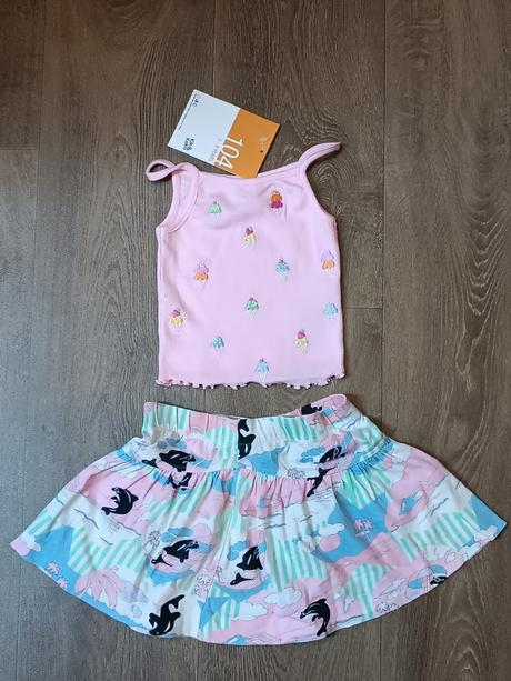 Dívčí letní setík, vel. 104 (sukýnka+tílko), 104–116