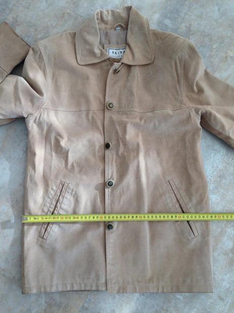 Pravá kůže lady sako kabát pískové barvy vel.36 s, s