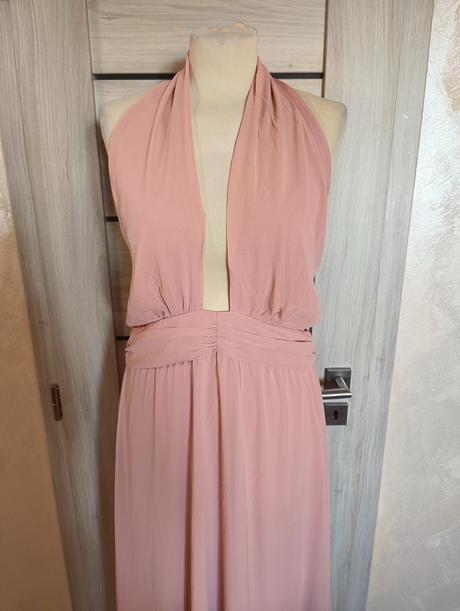 Dlouhé plesové šaty s vázáním za krk., vero moda,l