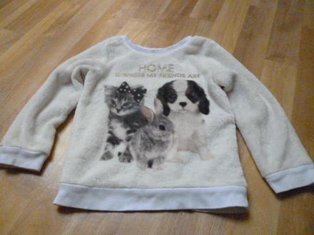 Hunatá zvířátková mikina vel. 2-4, h&m,98