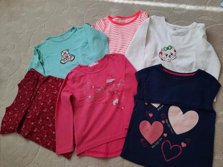 6x tričko dlouhý rukáv, next,98