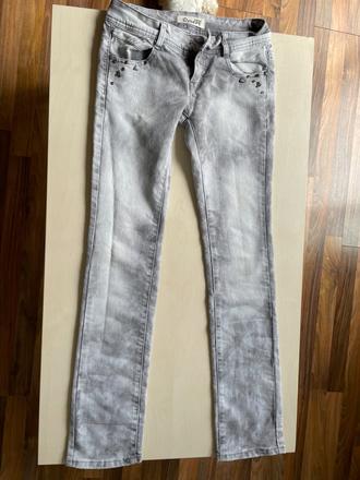 Šedé džíny, chybí knoflík, vel m, revers, s