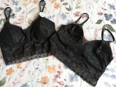 2x černá krajková braletka, sinsay,m