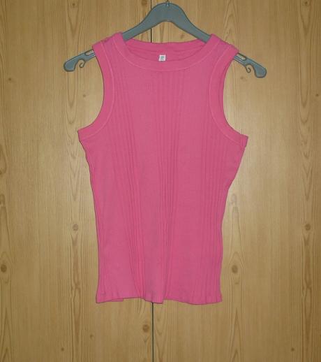 Růžové žebrované dámské tílko takko fashion, takko,s