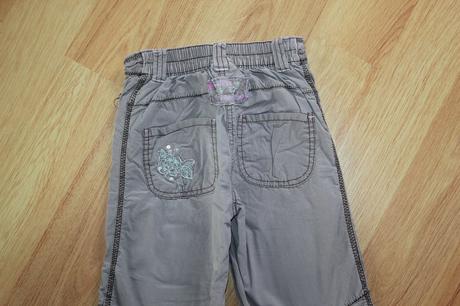 Kalhoty next podšité - hnědé, výšivka - vel. 104, next,104