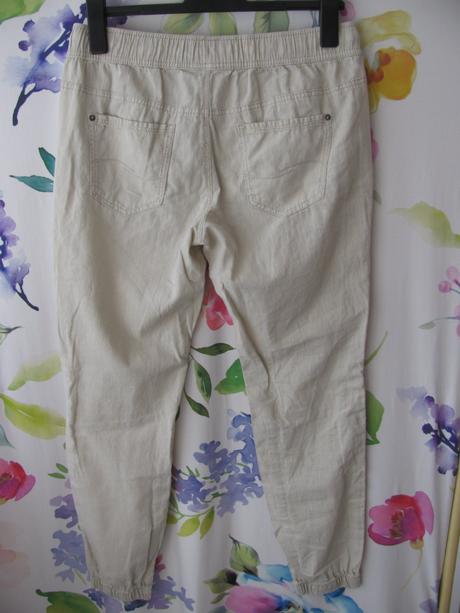 Dámské béžové lněné letní kalhoty q/s, quiksilver,s