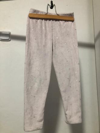 Sametové starorůžové tepláky s hvězdama, 110