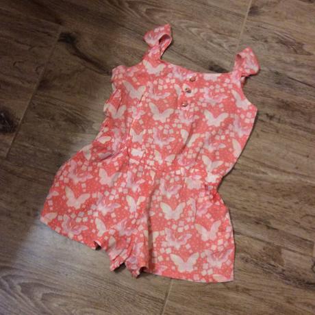 Lehoučký bavlněný letní overal s motýlky, girl2girl,110