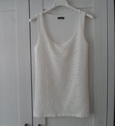 Bílé krajkové tričko tílko bílý top amisu, amisu,m