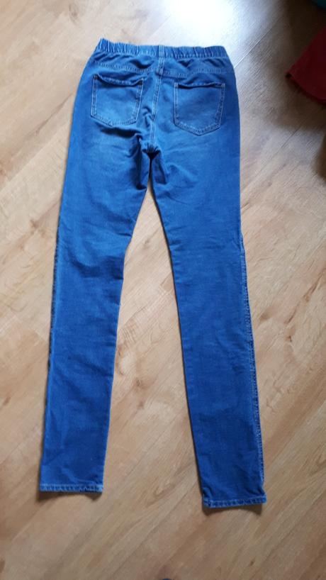 Džínové riflové legíny, h&m,158