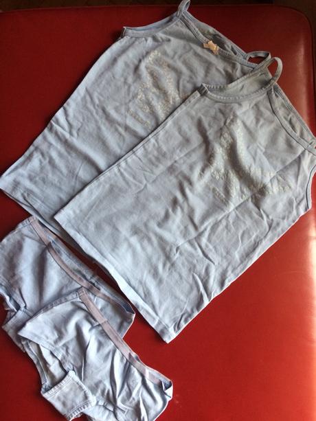 2x tílko,košilka,kalhotky s motýlke,98 -104,lupilu, 98