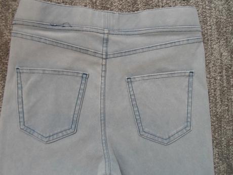 Modré legíny tregíny džegíny kalhoty skinny, h&m,164
