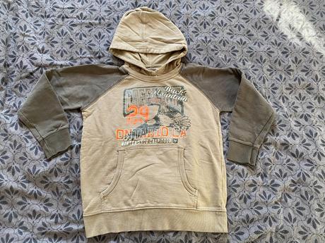 Chlapecká khaki mikina s kapucí vel. 140/10 let, okay,140