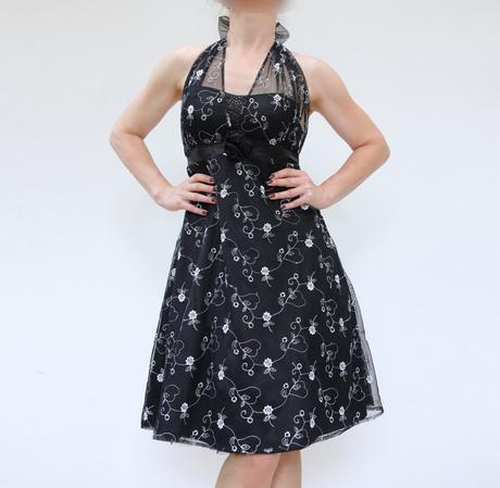Černé vyšívané pin-up šaty vel.s, s