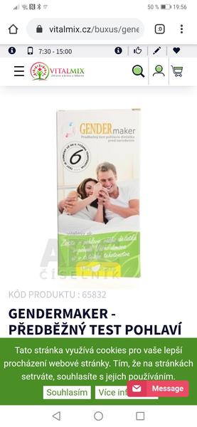 Tento nový test pohlaví Vital mix gender. Máte zkušenost?