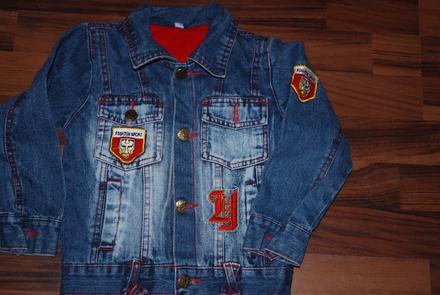 Riflová bunda s nápisy, 98