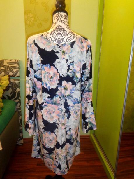 Luxusní modré květované šaty 5xl, 5xl