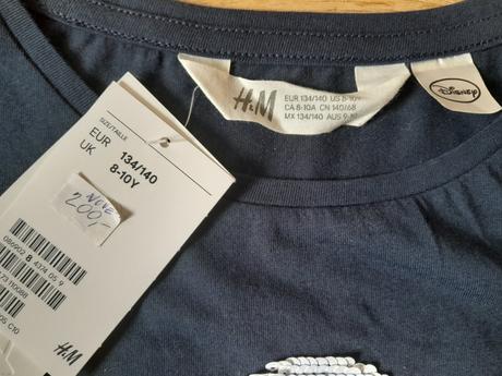Trcko ledové království, flitry,h&m,134/140, h&m,140